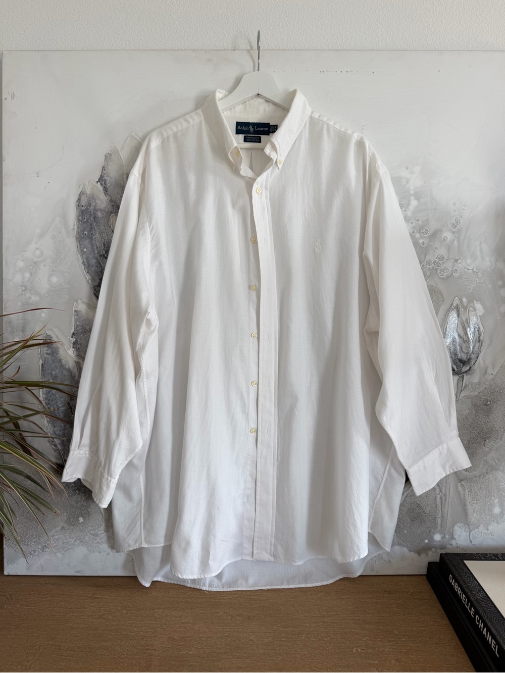 Ralph Lauren White Button-Down Cotton Shirt